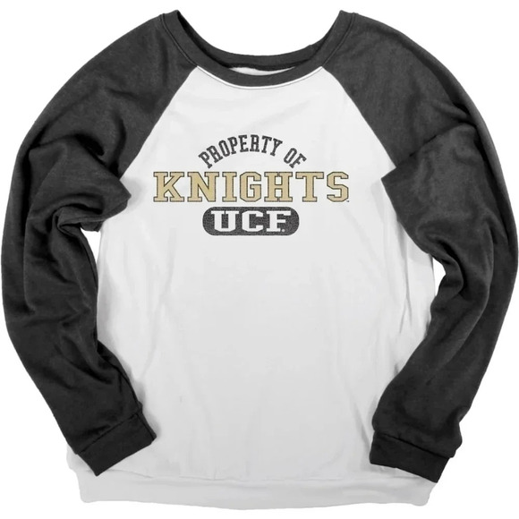 Property of Knights UCF Raglan‎ Sweatshirt Pullover Collegiate Top Large NWT - Picture 1 of 5